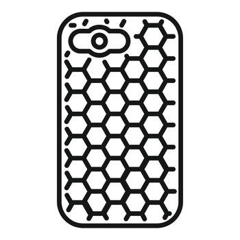 Smartphone case featuring honeycomb pattern protecting mobile device vector