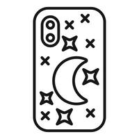 Smartphone case decorated with moon and stars for night lovers vector