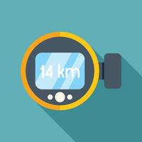 Diving computer showing 14 kilometers distance in flat design vector