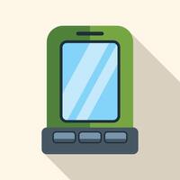 Green mobile phone with buttons is showing a blank screen vector