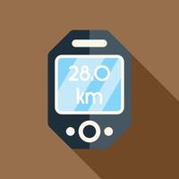 Electronic device showing distance in kilometers for cycling or running workout vector