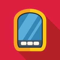 Modern smartphone showing blank screen with buttons on red background vector
