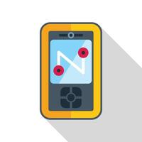 Gps navigator displaying route on screen with two markers in yellow case vector