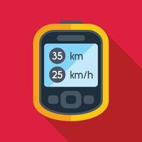 Gps navigation device showing distance and speed on screen vector