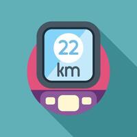 Pedometer showing distance walked in kilometers vector
