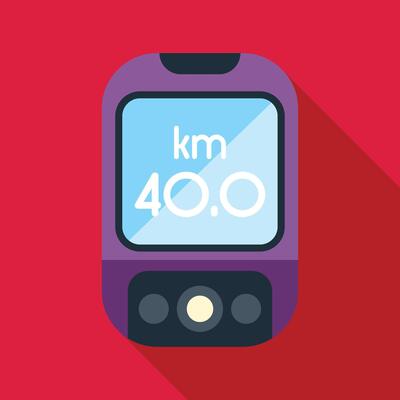 Bike computer showing 40 kilometers distance