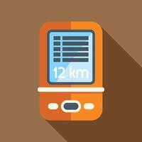 Gps navigation device showing twelve kilometers distance vector
