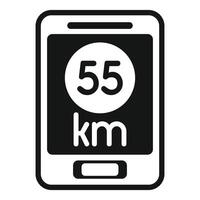 Smartphone showing speed limit icon for mobile app or website vector