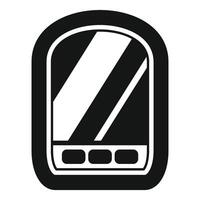 Airplane window showing clouds and buttons below simple icon vector