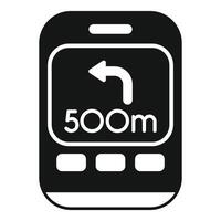 Gps navigation app displaying turn left instruction icon vector