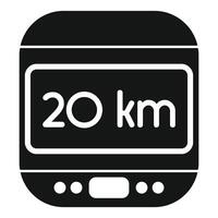 Smart watch showing distance walked icon vector