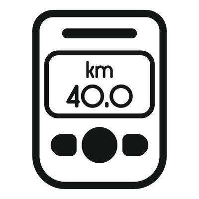 Electronic bike computer showing speed in kilometers per hour