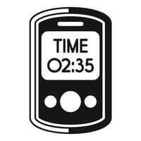 Mobile phone showing time icon simple style vector