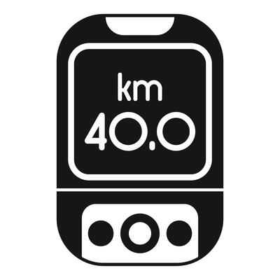Bike computer showing 40 kilometers icon simple style