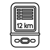 Navigator device showing 12 kilometers in the interface vector