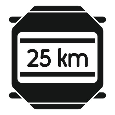Smartwatch showing 25 kilometers icon vector