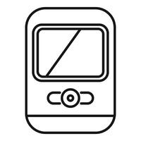 Portable video recorder device showing recording icon line icon vector