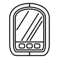 Airplane window showing three buttons below glass vector