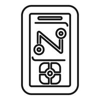 Gps navigator device showing route on screen with buttons vector