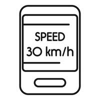 Smartphone showing speed limit icon outline vector
