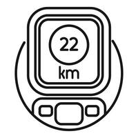 Smartwatch showing distance in kilometers icon vector outline