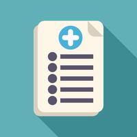 Medical record with cross symbol representing patient information vector