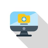 Medical data folder displaying on computer screen vector