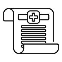 Medical report icon showing healthcare document with cross symbol vector