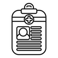 Medical card showing patient information with cross symbol vector