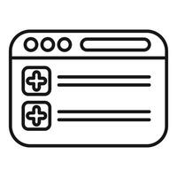 Online medical record adding patient data interface with cross symbols vector
