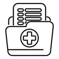 Medical record folder storing patient data with cross symbol vector
