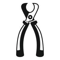 Cat claw clippers tool icon, simple style vector
