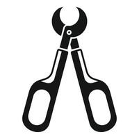 Secateur tool for cutting branches icon, simple style vector