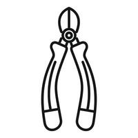 Line icon of secateurs for cutting branches and flowers vector