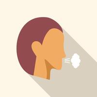 Sick person coughing with mouth open spreading virus vector