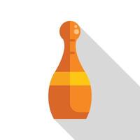 Bowling pin standing tall casting long shadow minimalist graphic vector