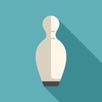 White bowling pin casting a long shadow on blue background vector