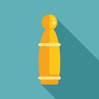 Golden skittle standing in front of blue background vector