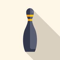 Bowling pin casting shadow in minimalist flat design vector