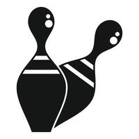 Two bowling pins standing tall representing bowling game vector