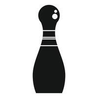 Black bowling pin standing up on white background vector
