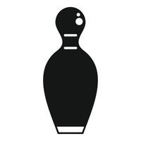Black bowling pin standing up on white background vector