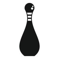 Black bowling pin standing up icon simple style vector