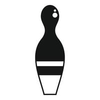 Black bowling pin standing up on white background vector
