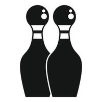 Two bowling pins standing tall and ready to be knocked down vector