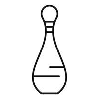 Minimalist line drawing of a bowling pin standing upright vector