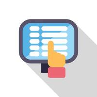 Online survey on computer, hand choosing answer clicking on digital form vector