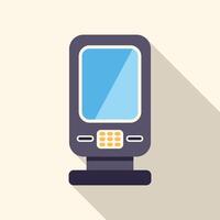 Mobile payment terminal processing credit card with nfc technology vector