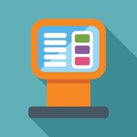 Information kiosk displaying important data with colorful bars vector