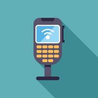 Contactless payment terminal showing wifi symbol is accepting mobile payments vector